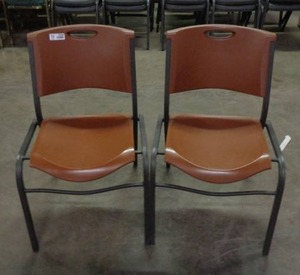 lot 2026 image: Set of 2 Lifetime Brand Chairs - Brown