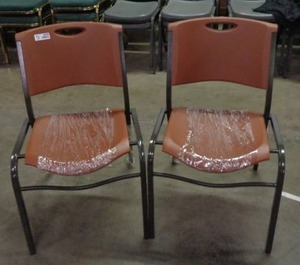 lot 2030 image: Set of 2 Lifetime Brand Chairs - Brown