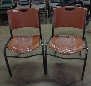 lot 2033 image: Set of 2 Lifetime Brand Chairs - Brown