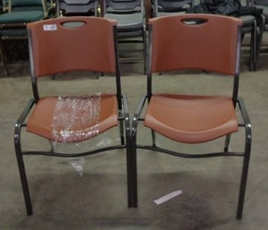 lot 2035 image: Set of 2 Lifetime Brand Chairs - Brown