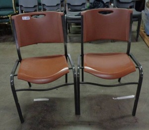 lot 2039 image: Set of 2 Lifetime Brand Chairs - Brown