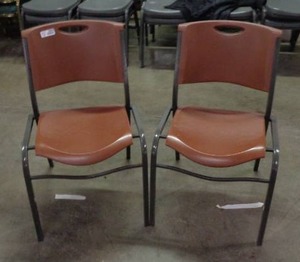 lot 2040 image: Set of 2 Lifetime Brand Chairs - Brown