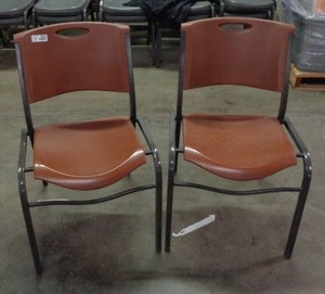 lot 2041 image: Set of 2 Lifetime Brand Chairs - Brown