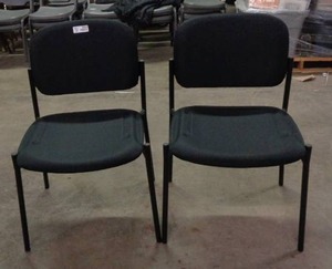 lot 2050 image: Lot of 2 HON Basyx Stackable Chair - Black