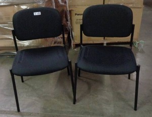 lot 2051 image: Lot of 2 HON Basyx Stackable Chair - Black