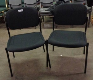 lot 2052 image: Lot of 2 HON Basyx Stackable Chair - Black