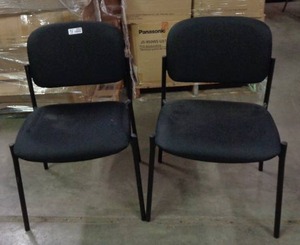 lot 2053 image: Lot of 2 HON Basyx Stackable Chair - Black