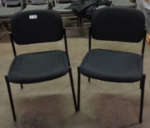 lot 2054 image: Lot of 2 HON Basyx Stackable Chair - Black