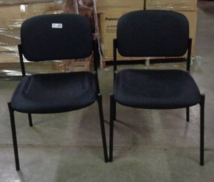 lot 2055 image: Lot of 2 HON Basyx Stackable Chair - Black