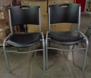 lot 2142 image: Lifetime Chairs Lot Of 2 Black