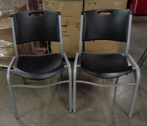 lot 2144 image: Lifetime Chairs Lot Of 2 Black