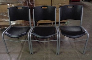lot 2145 image: Lifetime Chairs Lot Of 3 Black