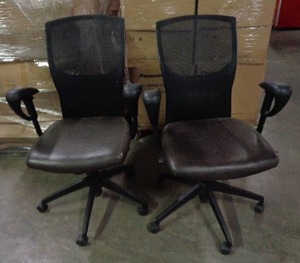 lot 2147 image: Office chairs Lot Of 2 Black And Brown