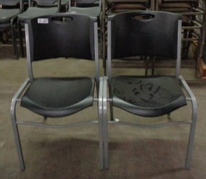 lot 2139 image: Lifetime Chairs Lot Of 2 Black