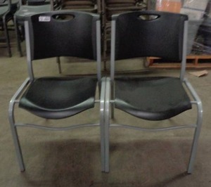 lot 2141 image: Lifetime Chairs Lot Of 2 Black