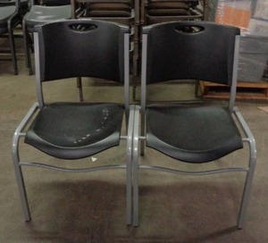 lot 2146 image: Lifetime Chairs Lot Of 2 Black