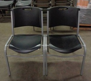 lot 2148 image: Lifetime Chairs Lot Of 2 Black