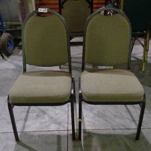 lot 2150 image: Lot of 2 Shelby Williams Chairs - Green  Brown