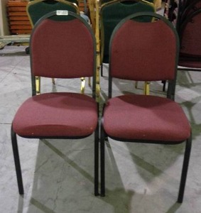 lot 2154 image: Lot of 2 Global Upholstery Chairs - Maroon