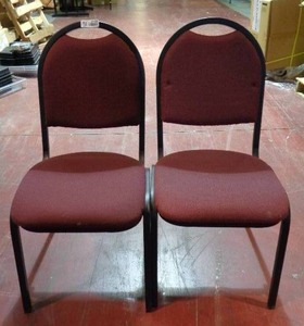 lot 2155 image: Lot of 2 Global Upholstery Chairs - Maroon