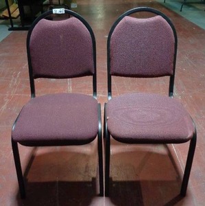 lot 2156 image: Lot of 2 Global Upholstery Chairs - Maroon