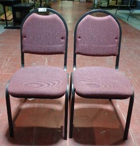lot 2157 image: Lot of 2 Global Upholstery Chairs - Maroon