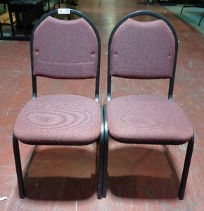 lot 2158 image: Lot of 2 Global Upholstery Chairs - Maroon