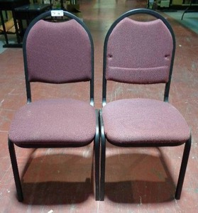 lot 2159 image: Lot of 2 Global Upholstery Chairs - Maroon