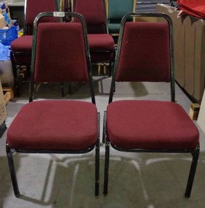 lot 2166 image: Lot of 2 Virco Chairs - Maroon