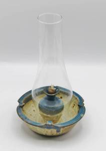 lot 1578 image: Earthen Vessel Oil Lamp - Signed