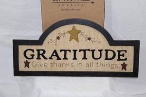 lot 1540 image: New in Box At Home America Attitude of Gratitude Framed Stitchery
