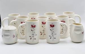 lot 1606 image: 11 Piece Set Mid Century Franciscan Earthenware - Pattern Duet
