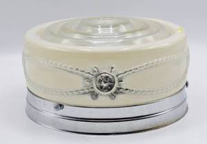 lot 1642 image: Vintage Glass Ceiling Light