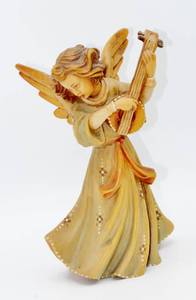 lot 1734 image: Carved Wooden Angel Figurine