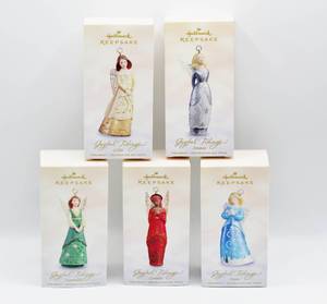 lot 1738 image: Hallmark Joyful Tidings Angel Ornaments - 5 New in Box
