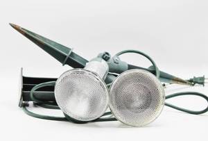 lot 1761 image: (2) Outdoor Spotlights for your Outdoor Christmas Display - Both Work