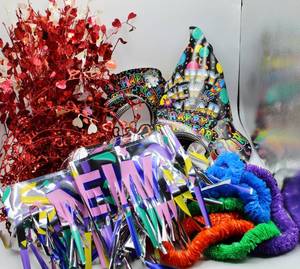 lot 1780 image: Party Supplies - Happy New Years and Valentines Day