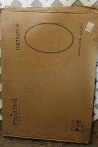lot 1676 image: Pegasus 24 in. x 36 in. Recessed or Surface-Mount Oval Bathroom Medicine Cabinet