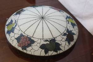 lot 1655 image: Vintage Flush Mount Light Cover with Fruit Design