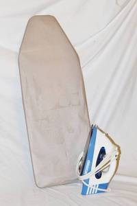 lot 1698 image: Vintage Tabletop Ironing Board and Oreck Steam Iron