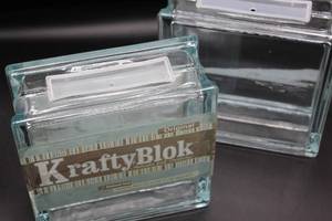 lot 1704 image: 2 New Fillable Glass Krafty Blocks