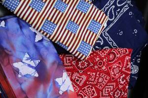 lot 1713 image: Red White and Blue Sewing Lot