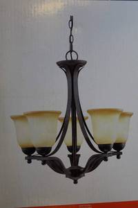 lot 1658 image: New in Box Commercial Electric 5 Light Chandelier