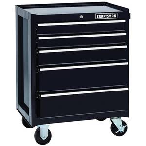 lot 2329 image: Craftsman 5-Drawer Ball Bearing Rolling Cabinet. MSRP $329.99