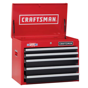 lot 2327 image: CRAFTSMAN 2000 Series 26-in W x 19.75-in H 5-Drawer Steel Tool Chest (Red) MSRP $199.99