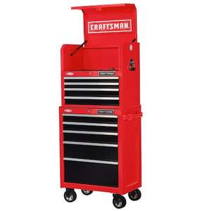 lot 2378 image: Craftsman 2000 Series 4 Drawer Tool Chest and Matching Craftsman 2000 Series 5 Drawer Rolling Cabinet MSRP $519.99