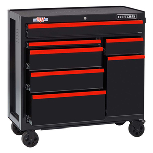 lot 2368 image: CRAFTSMAN 2000 Series 41-in W x 41.1-in H 7-Drawer Steel Rolling Tool Cabinet (Black) MSRP $599.99