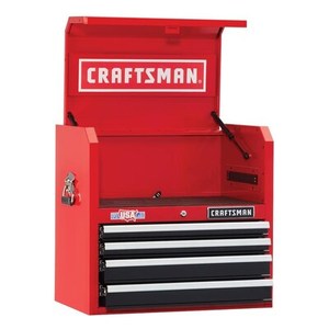 lot 2376 image: CRAFTSMAN 2000 Series 26-in W x 24.5-in H 4-Drawer Steel Tool Chest (Red) MSRP $249.99