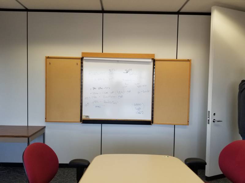 Wood Conference Room White Board Cabinet And Included Paper At T