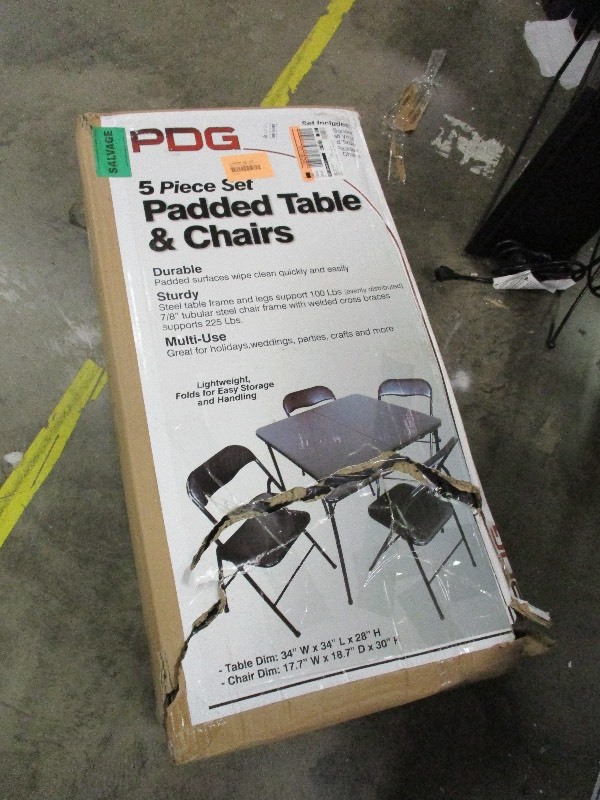 pdg 5 piece padded table and chairs